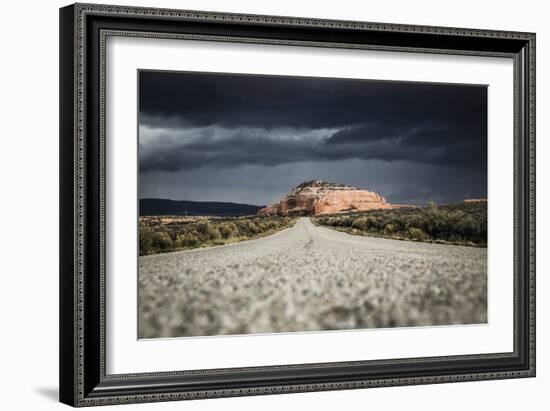 Rock Formations In Monticello, Utah Painted With Light During An On Coming Desert Storm-Dan Holz-Framed Photographic Print