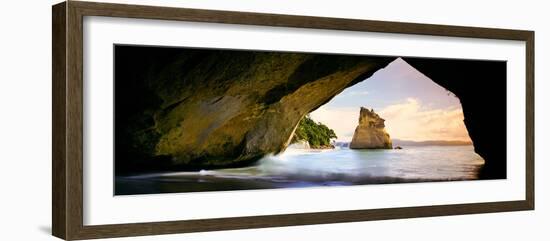 Rock Formations in the Pacific Ocean, Cathedral Cove, Coromandel, East Coast, North Island-null-Framed Photographic Print
