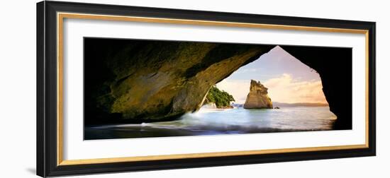 Rock Formations in the Pacific Ocean, Cathedral Cove, Coromandel, East Coast, North Island-null-Framed Photographic Print