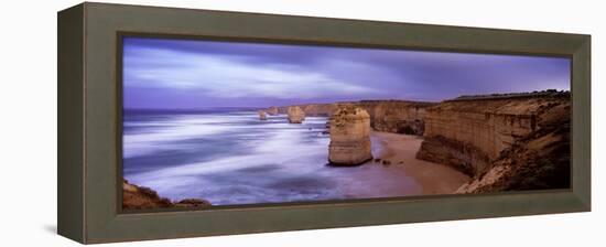 Rock Formations in the Sea, Twelve Apostles Sea Rocks, Great Ocean Road-null-Framed Stretched Canvas