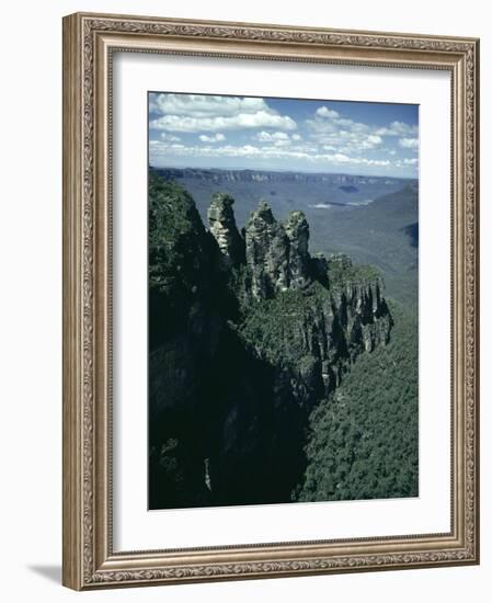 Rock Formations of the Three Sisters from Echo Point, Blue Mountains, Australia-Julian Pottage-Framed Photographic Print