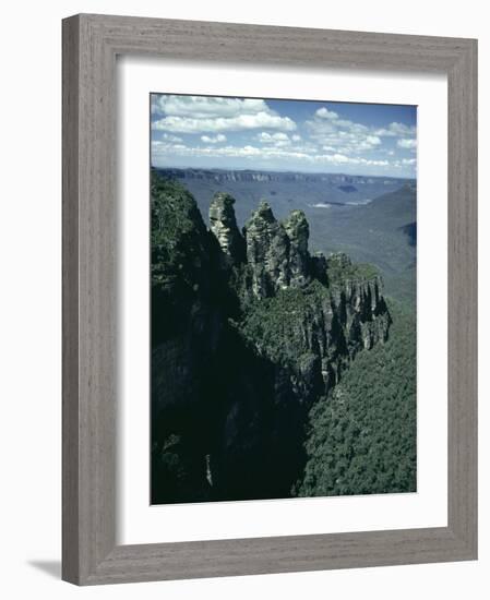 Rock Formations of the Three Sisters from Echo Point, Blue Mountains, Australia-Julian Pottage-Framed Photographic Print