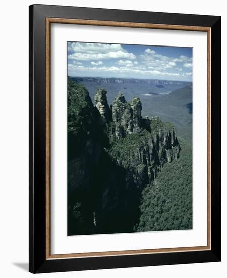 Rock Formations of the Three Sisters from Echo Point, Blue Mountains, Australia-Julian Pottage-Framed Photographic Print