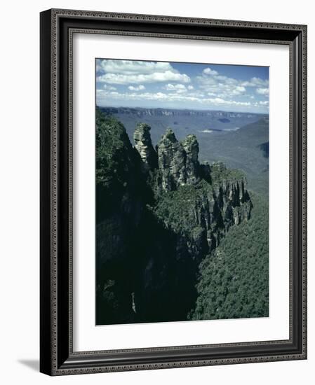 Rock Formations of the Three Sisters from Echo Point, Blue Mountains, Australia-Julian Pottage-Framed Photographic Print