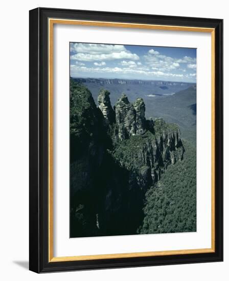 Rock Formations of the Three Sisters from Echo Point, Blue Mountains, Australia-Julian Pottage-Framed Photographic Print