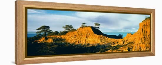 Rock Formations on a Landscape, Broken Hill, Torrey Pines State Natural Reserve, La Jolla-null-Framed Premier Image Canvas