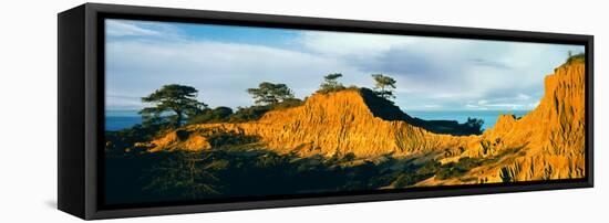 Rock Formations on a Landscape, Broken Hill, Torrey Pines State Natural Reserve, La Jolla-null-Framed Premier Image Canvas