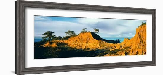 Rock Formations on a Landscape, Broken Hill, Torrey Pines State Natural Reserve, La Jolla-null-Framed Photographic Print