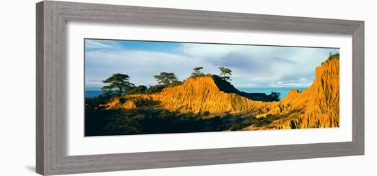 Rock Formations on a Landscape, Broken Hill, Torrey Pines State Natural Reserve, La Jolla-null-Framed Photographic Print