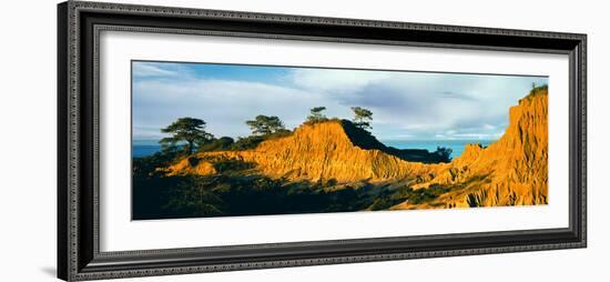 Rock Formations on a Landscape, Broken Hill, Torrey Pines State Natural Reserve, La Jolla-null-Framed Photographic Print