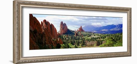 Rock Formations on a Landscape, Garden of the Gods, Colorado Springs, Colorado, USA-null-Framed Photographic Print