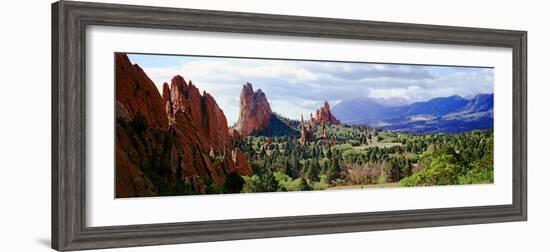 Rock Formations on a Landscape, Garden of the Gods, Colorado Springs, Colorado, USA-null-Framed Photographic Print