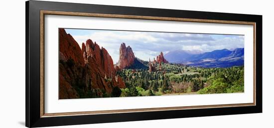 Rock Formations on a Landscape, Garden of the Gods, Colorado Springs, Colorado, USA-null-Framed Photographic Print