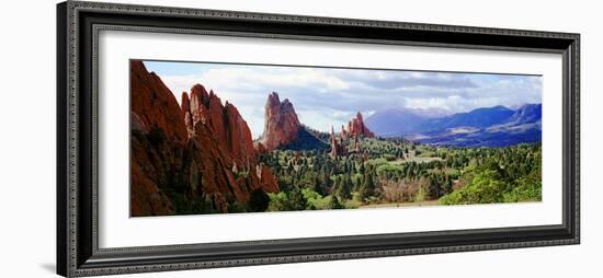 Rock Formations on a Landscape, Garden of the Gods, Colorado Springs, Colorado, USA-null-Framed Photographic Print
