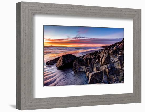 Rock formations on the beach at sunrise, Baja California Sur, Mexico-Panoramic Images-Framed Photographic Print