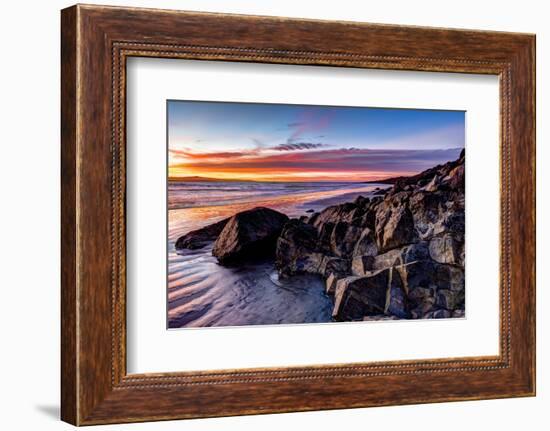 Rock formations on the beach at sunrise, Baja California Sur, Mexico-Panoramic Images-Framed Photographic Print