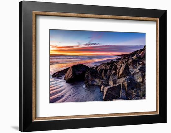 Rock formations on the beach at sunrise, Baja California Sur, Mexico-Panoramic Images-Framed Photographic Print