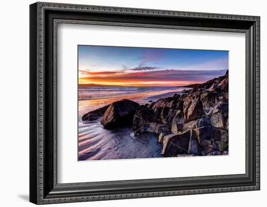 Rock formations on the beach at sunrise, Baja California Sur, Mexico-Panoramic Images-Framed Photographic Print