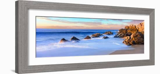 Rock Formations on the Beach at Sunrise, Lands End, Cabo San Lucas, Baja California Sur, Mexico-null-Framed Photographic Print