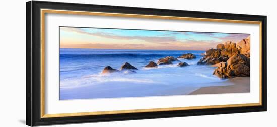 Rock Formations on the Beach at Sunrise, Lands End, Cabo San Lucas, Baja California Sur, Mexico-null-Framed Photographic Print