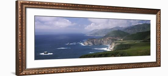 Rock Formations on the Beach, Bixby Bridge, Pacific Coast Highway, Big Sur, California, USA-null-Framed Photographic Print