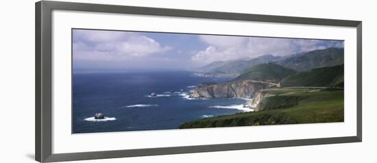 Rock Formations on the Beach, Bixby Bridge, Pacific Coast Highway, Big Sur, California, USA-null-Framed Photographic Print