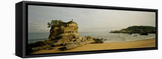 Rock Formations on the Beach, El Sardinero, Santander, Cantabria, Spain-null-Framed Premier Image Canvas