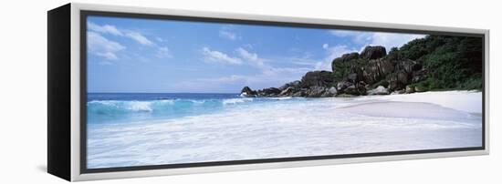 Rock Formations on the Beach, Grand Anse, La Digue Island, Seychelles-null-Framed Stretched Canvas