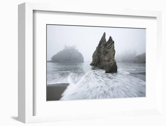 Rock formations on the coast, Cannon Beach, , Pacific Northwest, Oregon, USA-Panoramic Images-Framed Photographic Print