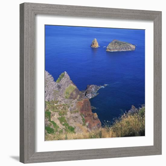 Rock Formations on the Volcanic Coastline on the Island of Graciosa in the Azores, Portugal-David Lomax-Framed Photographic Print