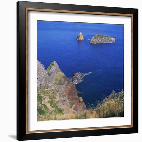 Rock Formations on the Volcanic Coastline on the Island of Graciosa in the Azores, Portugal-David Lomax-Framed Photographic Print