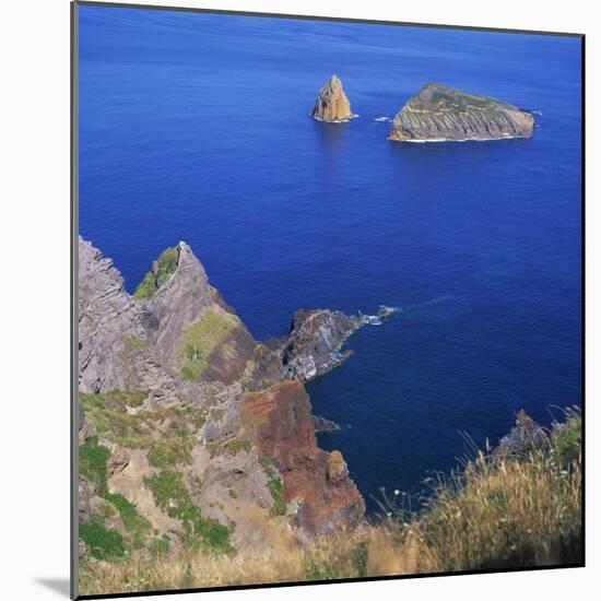 Rock Formations on the Volcanic Coastline on the Island of Graciosa in the Azores, Portugal-David Lomax-Mounted Photographic Print