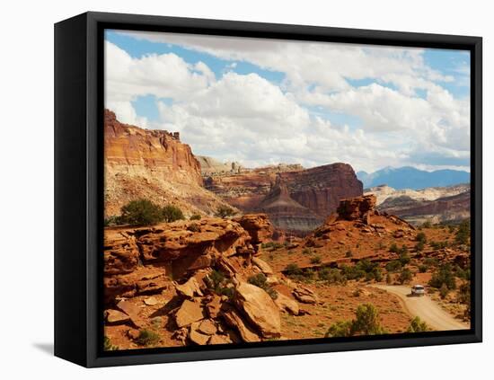 Rock Formations Under the Cloudy Sky, Capitol Reef National Park, Utah, USA-null-Framed Premier Image Canvas