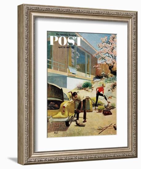 "Rock Garden," Saturday Evening Post Cover, April 22, 1961-George Hughes-Framed Giclee Print