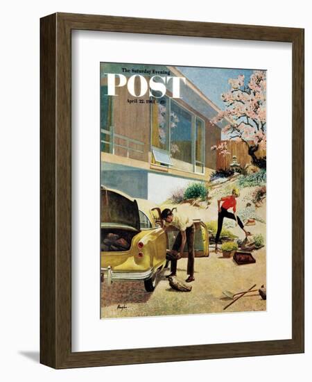 "Rock Garden," Saturday Evening Post Cover, April 22, 1961-George Hughes-Framed Giclee Print