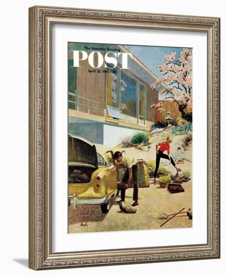 "Rock Garden," Saturday Evening Post Cover, April 22, 1961-George Hughes-Framed Giclee Print