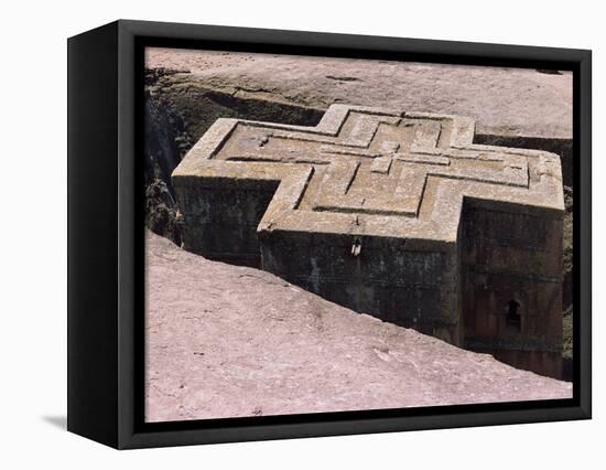 Rock-Hewn Christian Church of Bieta Ghiorghis, Lalibela, Unesco World Heritage Site, Ethiopia-Bruno Barbier-Framed Premier Image Canvas