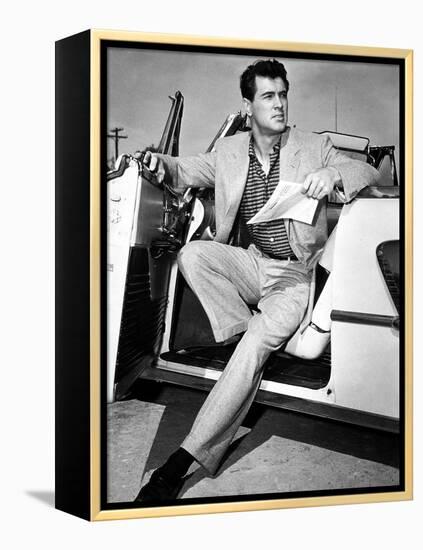 Rock Hudson in a Convertible, 1959-null-Framed Stretched Canvas