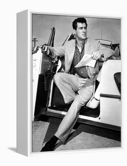 Rock Hudson in a Convertible, 1959-null-Framed Stretched Canvas