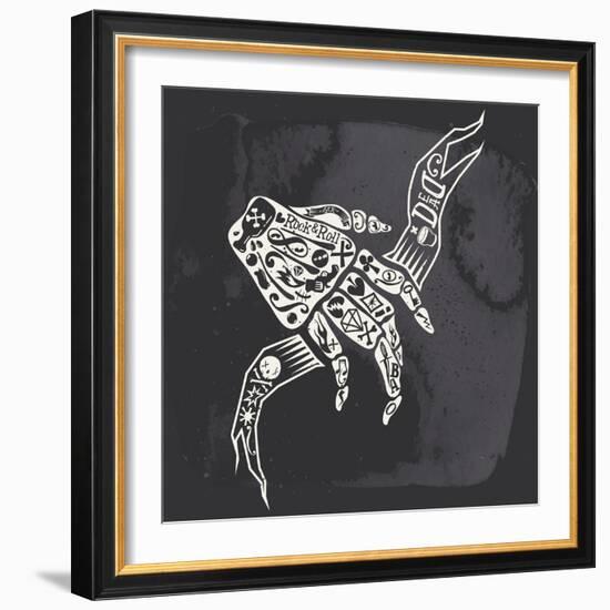 Rock Illustration-Karma3-Framed Art Print