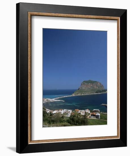 Rock Known as the Gibraltar of Greece, Monemvasia, Greece-Tony Gervis-Framed Photographic Print