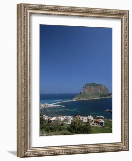 Rock Known as the Gibraltar of Greece, Monemvasia, Greece-Tony Gervis-Framed Photographic Print