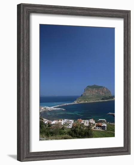 Rock Known as the Gibraltar of Greece, Monemvasia, Greece-Tony Gervis-Framed Photographic Print