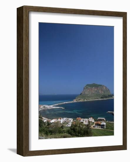 Rock Known as the Gibraltar of Greece, Monemvasia, Greece-Tony Gervis-Framed Photographic Print