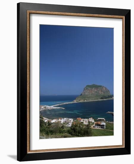 Rock Known as the Gibraltar of Greece, Monemvasia, Greece-Tony Gervis-Framed Photographic Print