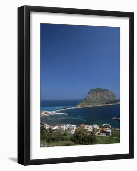 Rock Known as the Gibraltar of Greece, Monemvasia, Greece-Tony Gervis-Framed Photographic Print