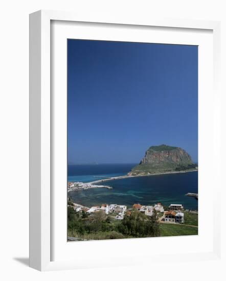 Rock Known as the Gibraltar of Greece, Monemvasia, Greece-Tony Gervis-Framed Photographic Print