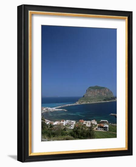 Rock Known as the Gibraltar of Greece, Monemvasia, Greece-Tony Gervis-Framed Photographic Print