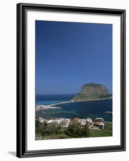 Rock Known as the Gibraltar of Greece, Monemvasia, Greece-Tony Gervis-Framed Photographic Print