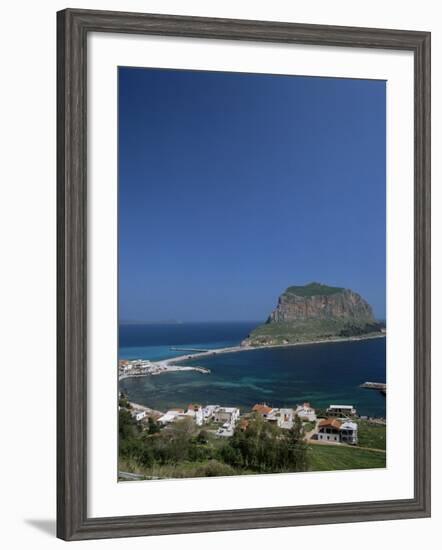 Rock Known as the Gibraltar of Greece, Monemvasia, Greece-Tony Gervis-Framed Photographic Print